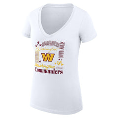 Washington Commanders G-III 4Her by Carl Banks Women's Super-Slim Fit Lightweight Collage Team V-Neck T-Shirt - White - NFL