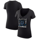 Indianapolis Colts G-III 4Her by Carl Banks Women's Super-Slim Fit Lightweight Collage Team V-Neck T-Shirt - Black - NFL