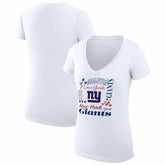 New York Giants G-III 4Her by Carl Banks Women's Super-Slim Fit Lightweight Collage Team V-Neck T-Shirt - White - NFL