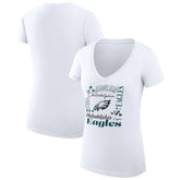 Philadelphia Eagles G-III 4Her by Carl Banks Women's Super-Slim Fit Lightweight Collage Team V-Neck T-Shirt - White - NFL
