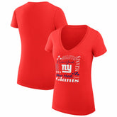 New York Giants G-III 4Her by Carl Banks Women's Super-Slim Fit Lightweight Collage Team V-Neck T-Shirt - Red - NFL