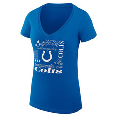 Indianapolis Colts G-III 4Her by Carl Banks Women's Super-Slim Fit Lightweight Collage Team V-Neck T-Shirt - Royal - NFL