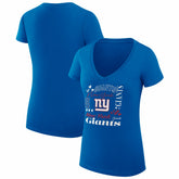New York Giants G-III 4Her by Carl Banks Women's Super-Slim Fit Lightweight Collage Team V-Neck T-Shirt - Royal - NFL