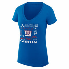 New York Giants G-III 4Her by Carl Banks Women's Super-Slim Fit Lightweight Collage Team V-Neck T-Shirt - Royal - NFL