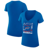 Buffalo Bills G-III 4Her by Carl Banks Women's Super-Slim Fit Lightweight Collage Team V-Neck T-Shirt - Royal - NFL