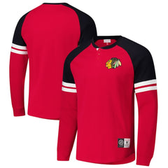Chicago Blackhawks Mitchell & Ness Thermal Henley Long Sleeve T-Shirt - Red | NHL near me