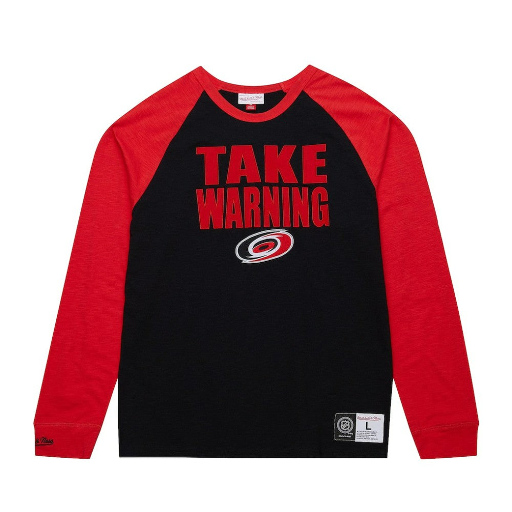 Carolina Hurricanes Mitchell & Ness Legendary Slub Raglan Long Sleeve T-Shirt - Black/Red | NHL online
