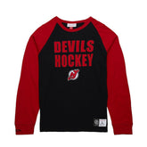 New Jersey Devils Mitchell & Ness Legendary Slub Raglan Long Sleeve T-Shirt - Black/Red | NHL near me