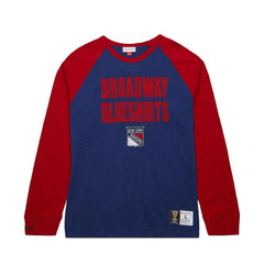 New York Rangers Mitchell & Ness Legendary Slub Raglan Long Sleeve T-Shirt - Blue/Red | NHL discount