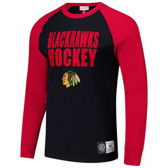Chicago Blackhawks Mitchell & Ness Legendary Slub Raglan Long Sleeve T-Shirt - Black/Red | NHL sale