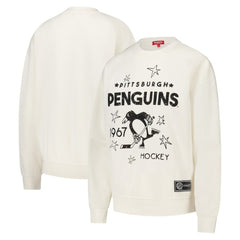 Pittsburgh Penguins Mitchell & Ness Women's Logo 3.0 Pullover Sweatshirt - Cream | NHL Clearance