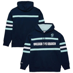 Seattle Kraken Mitchell & Ness Head Coach Slogan Pullover Hoodie - Navy | NHL discount