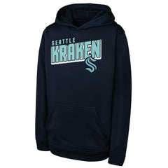 Seattle Kraken Youth Cyber Punk Performance Hoodie - Deep Sea Blue | NHL Lifestyle