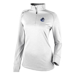 Vancouver Canucks Columbia Women's Omni-Wick Shotgun 2.0 Quarter-Zip Pullover Top - White | NHL Clearance