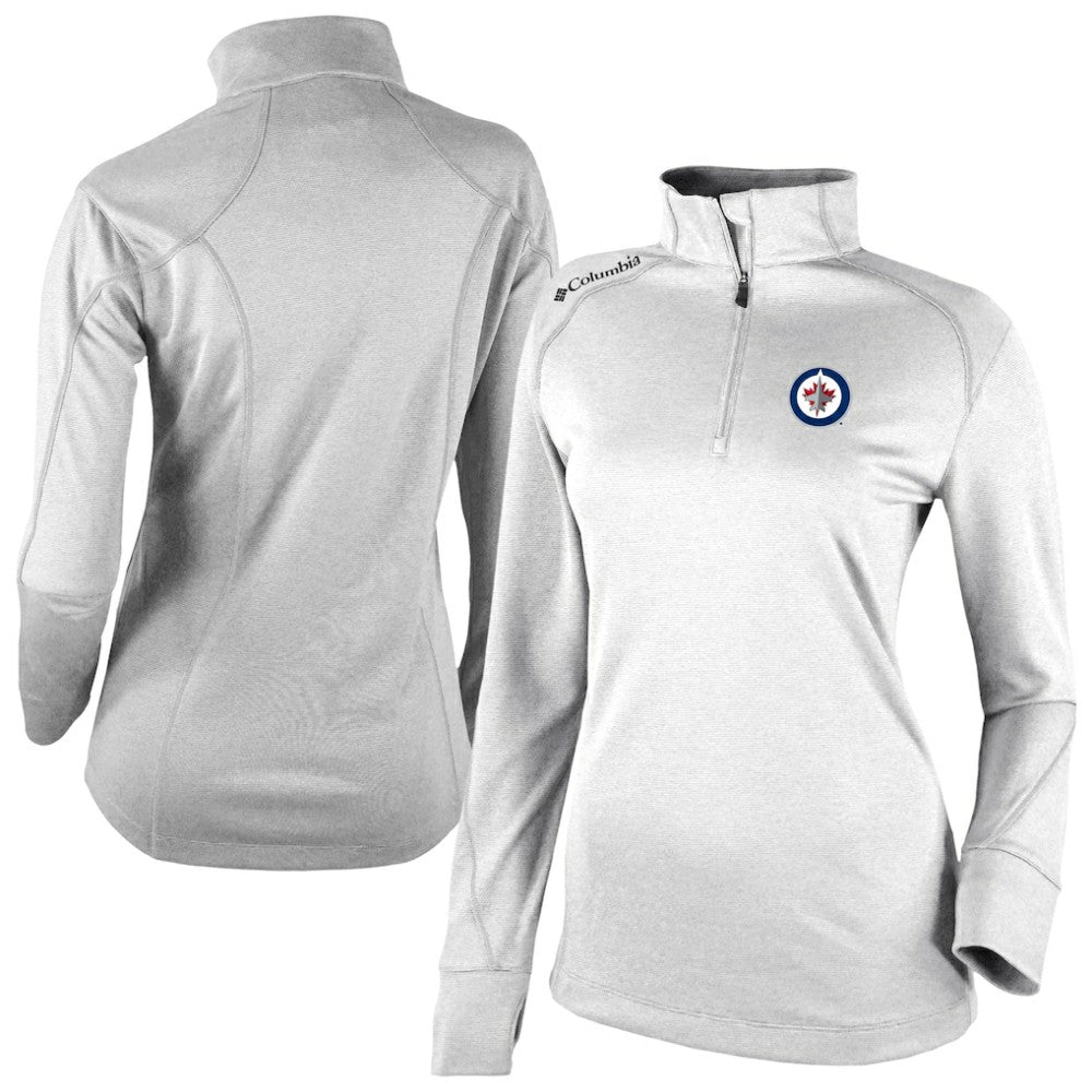 Winnipeg Jets Columbia Women's Omni-Wick Shotgun 2.0 Quarter-Zip Pullover Top - White | NHL Clearance