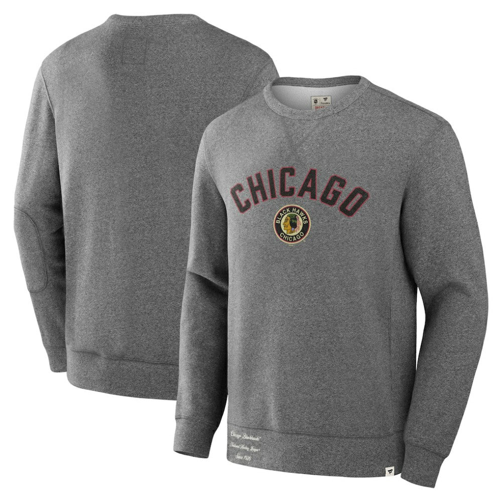 Chicago Blackhawks Fanatics Decades Collection Legendary Fleece Pullover Sweatshirt - Heather Gray | Fanatics online