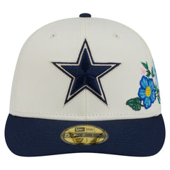Dallas Cowboys New Era Tonal Florals 59FIFTY Fitted Hat - Cream/Navy - NFL
