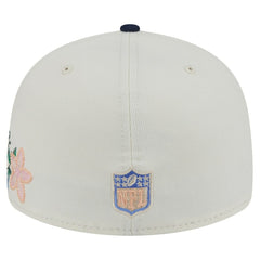 Dallas Cowboys New Era Tonal Florals 59FIFTY Fitted Hat - Cream/Navy - NFL