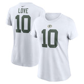 Jordan Love Green Bay Packers Women's Player Name & Number T-Shirt - White - Nike