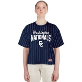 Washington Nationals New Era Women's 2025 City Connect Pinstripe T-Shirt Near Me