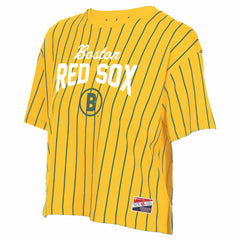 Boston Red Sox New Era Women's 2025 City Connect Pinstripe T-Shirt for sale