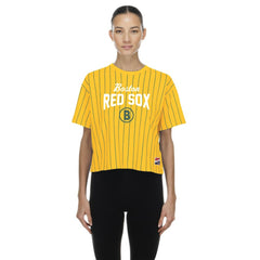 Boston Red Sox New Era Women's 2025 City Connect Pinstripe T-Shirt for sale