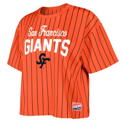 San Francisco Giants New Era Women's 2025 City Connect Boxy Pinstripe T-Shirt Online