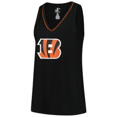 Cincinnati Bengals Logo Athletic Women's Plus Size Stellar Win V-Neck Tank Top - Black - NFL