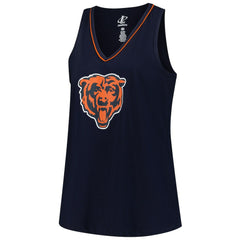 Chicago Bears Logo Athletic Women's Plus Size Stellar Win V-Neck Tank Top - Navy - NFL