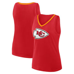 Kansas City Chiefs Logo Athletic Women's Plus Size Stellar Win V-Neck Tank Top - Red - NFL