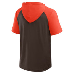 Cleveland Browns Logo Athletic Prime Hoodie T-Shirt - Brown - NFL