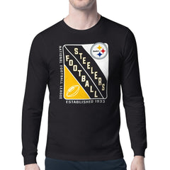 Pittsburgh Steelers Starter Shield Logo Long Sleeve T-Shirt - Black - NFL
