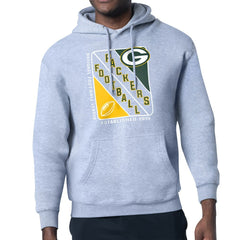 Green Bay Packers Starter Shield Logo Pullover Hoodie - Heather Gray - NFL