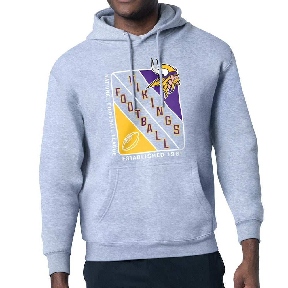 Minnesota Vikings Starter Shield Logo Pullover Hoodie - Heather Gray - NFL