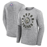Fanatics Boston Celtics NBA Hoops for Troops Long Sleeve T-Shirt Heather Gray