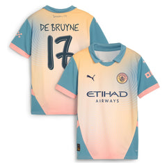 Puma - Kevin De Bruyne Manchester City Youth 2024/25 Fourth Replica Player Jersey - Blue