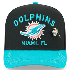 Miami Dolphins New Era 2025 NFL Draft On Stage A-Frame 59FIFTY Fitted Hat - Black/Aqua - NFL