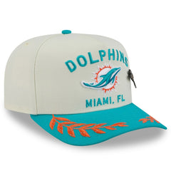 Miami Dolphins New Era 2025 NFL Draft A-Frame 59FIFTY Fitted Hat - Cream/Aqua - NFL