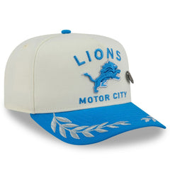 Detroit Lions New Era 2025 NFL Draft A-Frame 59FIFTY Fitted Hat - Cream/Blue - NFL