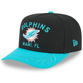 Miami Dolphins New Era 2025 NFL Draft A-Frame 9FIFTY Snapback Hat - Black/Aqua - NFL