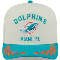 Miami Dolphins New Era 2025 NFL Draft A-Frame 9FIFTY Snapback Hat - Cream/Aqua - NFL