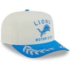 Detroit Lions New Era 2025 NFL Draft A-Frame 9FIFTY Snapback Hat - Cream/Blue - NFL