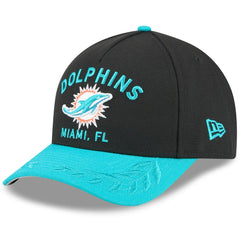 Miami Dolphins New Era 2025 NFL Draft 9FORTY A-Frame M-Crown Adjustable Hat - Black/Aqua - NFL