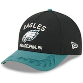 Philadelphia Eagles New Era 2025 NFL Draft 9FORTY A-Frame M-Crown Adjustable Hat - Black/Midnight Green - NFL