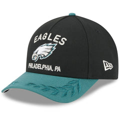 Philadelphia Eagles New Era 2025 NFL Draft 9FORTY A-Frame M-Crown Adjustable Hat - Black/Midnight Green - NFL