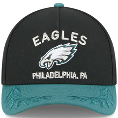 Philadelphia Eagles New Era 2025 NFL Draft 9FORTY A-Frame M-Crown Adjustable Hat - Black/Midnight Green - NFL