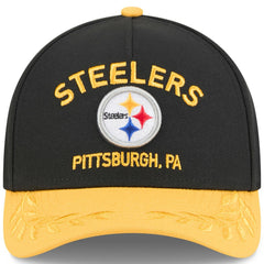 Pittsburgh Steelers New Era 2025 NFL Draft 9FORTY A-Frame M-Crown Adjustable Hat - Black/Gold - NFL