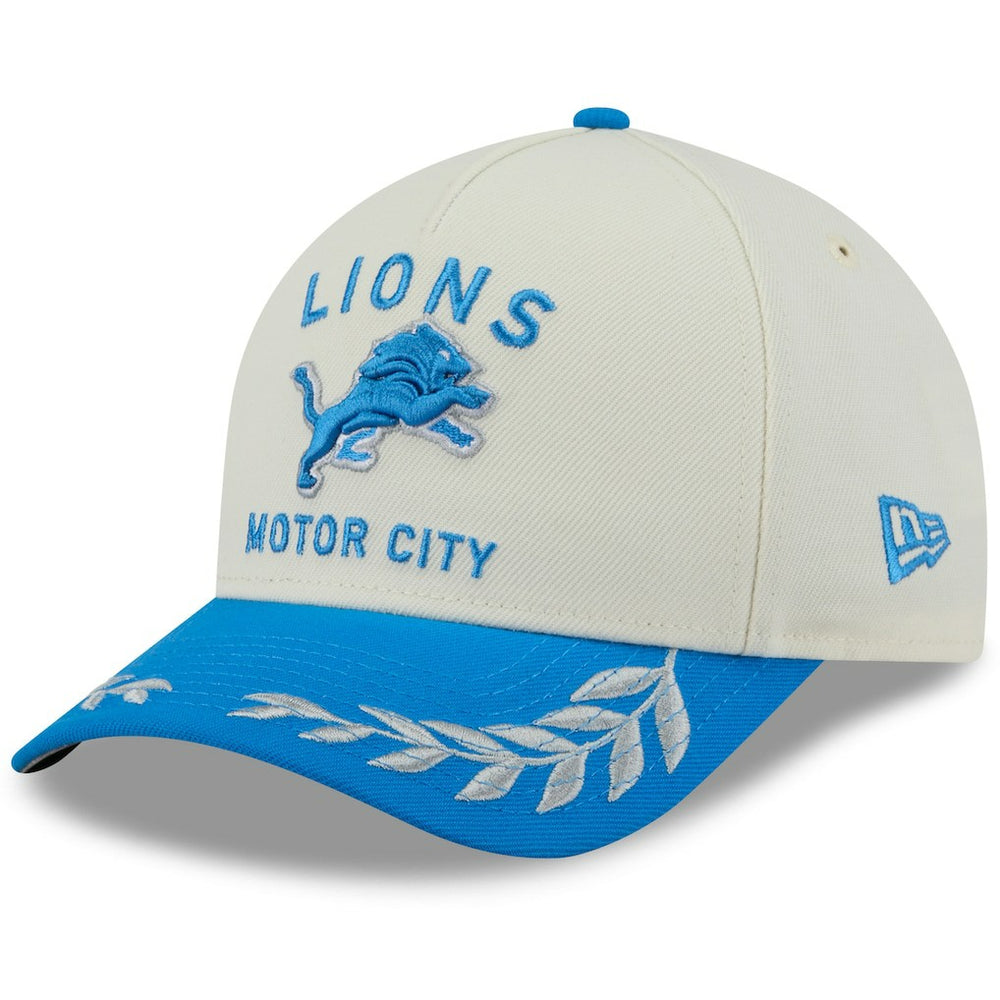 Detroit Lions New Era 2025 NFL Draft 9FORTY A-Frame M-Crown Adjustable Hat - Cream/Blue - NFL