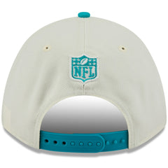 Miami Dolphins New Era 2025 NFL Draft 9FORTY A-Frame M-Crown Adjustable Hat - Cream/Aqua - NFL