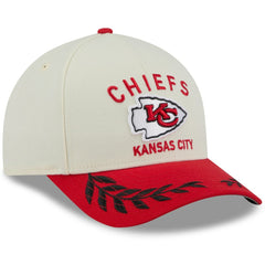Kansas City Chiefs New Era 2025 NFL Draft 9FORTY A-Frame M-Crown Adjustable Hat - Cream/Red - NFL